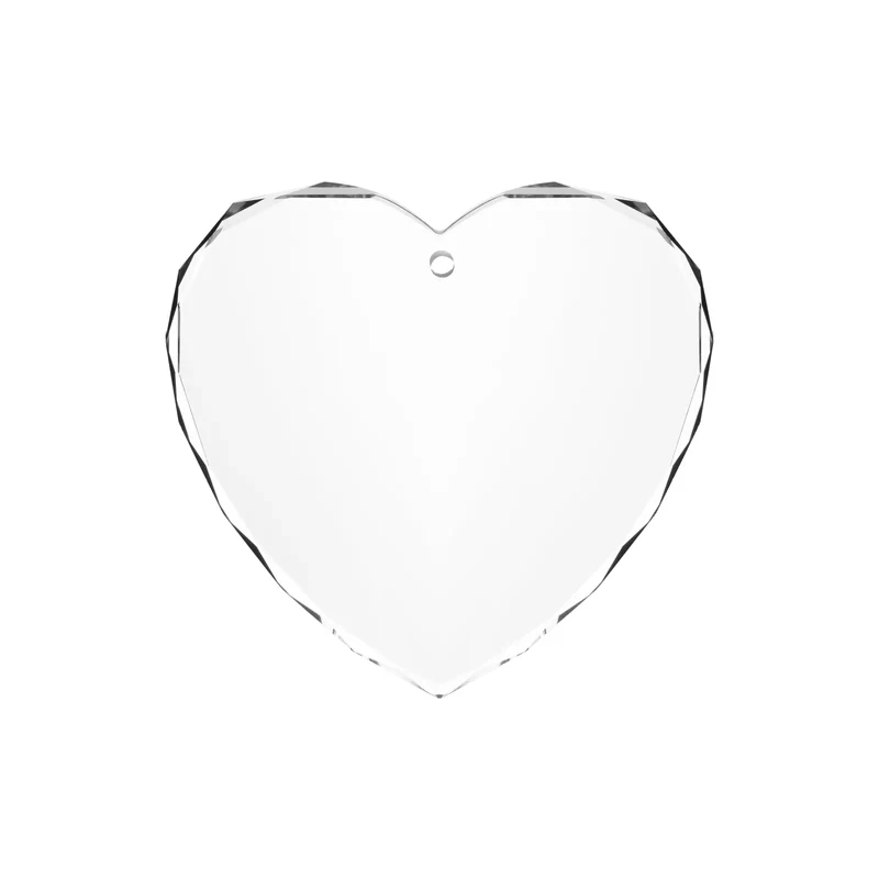 Ornement en forme de cœur facetté en cristal K5 (3 pcs)