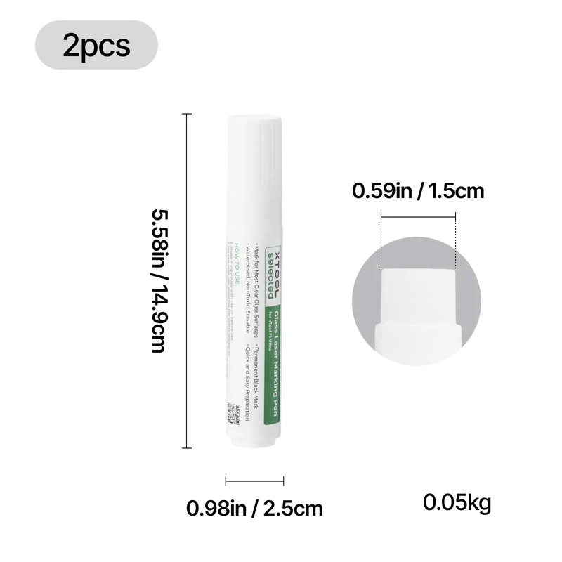Stylo de marquage laser noir pour verre (2 pcs)