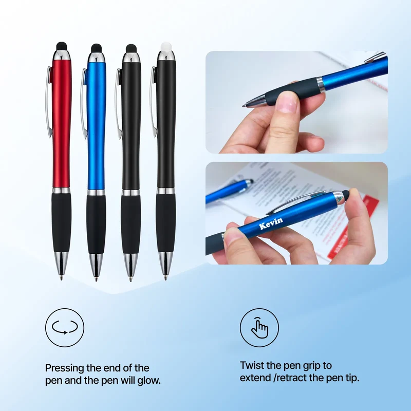 Stylos à bille tactile avec lumière LED (10 pièces)