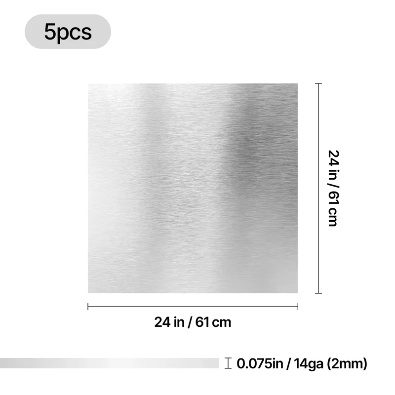 Plaque en Acier Inoxydable 304 de 2mm (5 pièces)