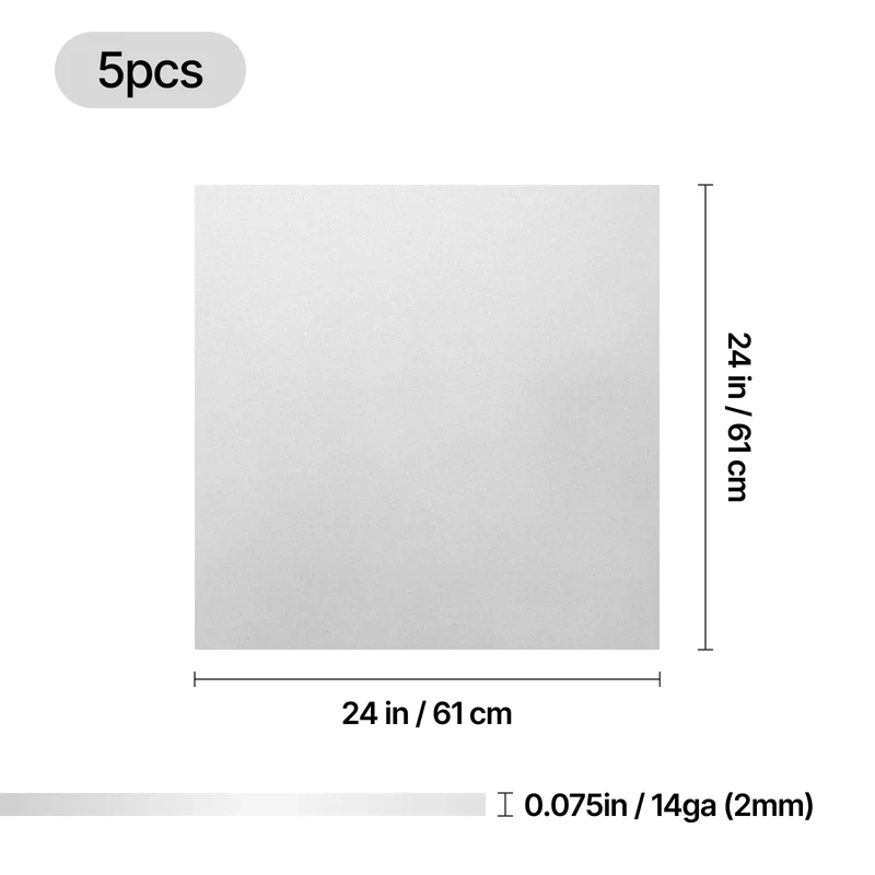 Plaque en Acier Doux de 2mm (5 pièces)