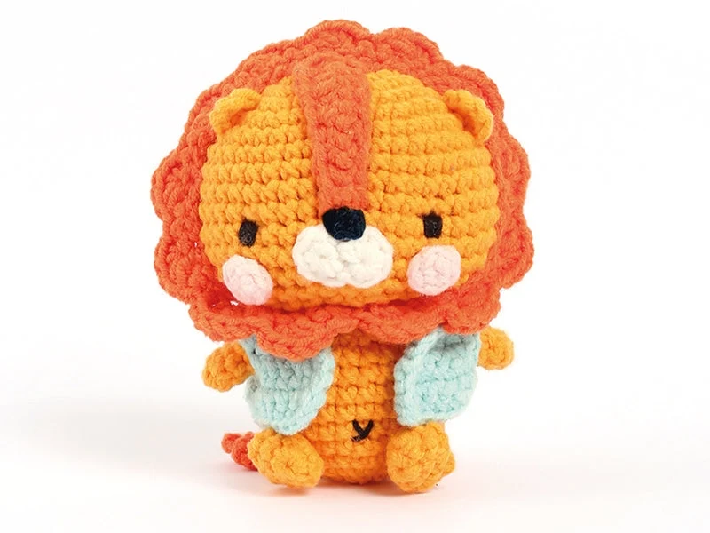 Kit Minigurumi Kazuo le Lion 10 cm – Kit Crochet Kawaii Graine Créative