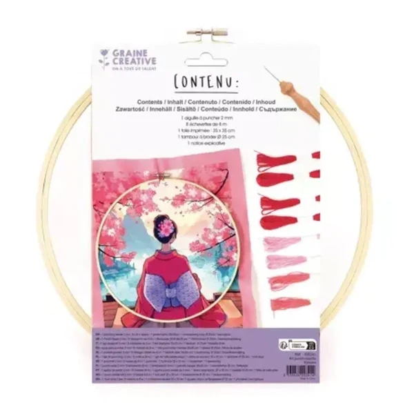 Kit Punch Needle Kimono Japonais – Broderie Relief DIY Graine Créative