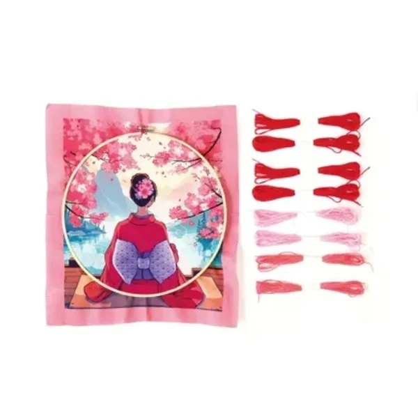 Kit Punch Needle Kimono Japonais – Broderie Relief DIY Graine Créative