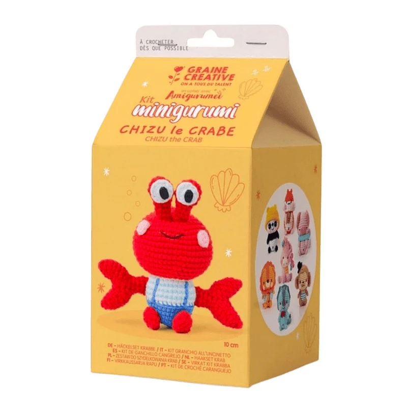 Kit Minigurumi “Chizu le Crabe” – Amigurumi Crochet Kawaii DIY