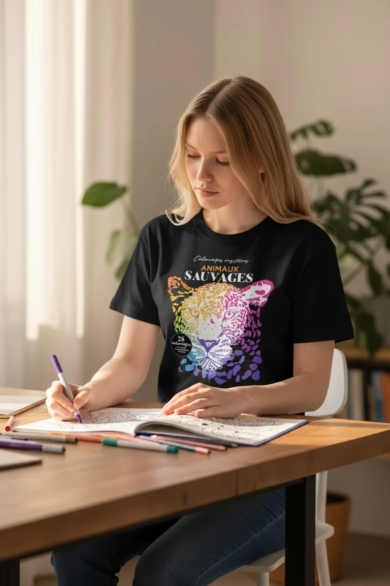 Coloriages Mystères Animaux Sauvages – Livre d’Art-Thérapie Adulte Marabout