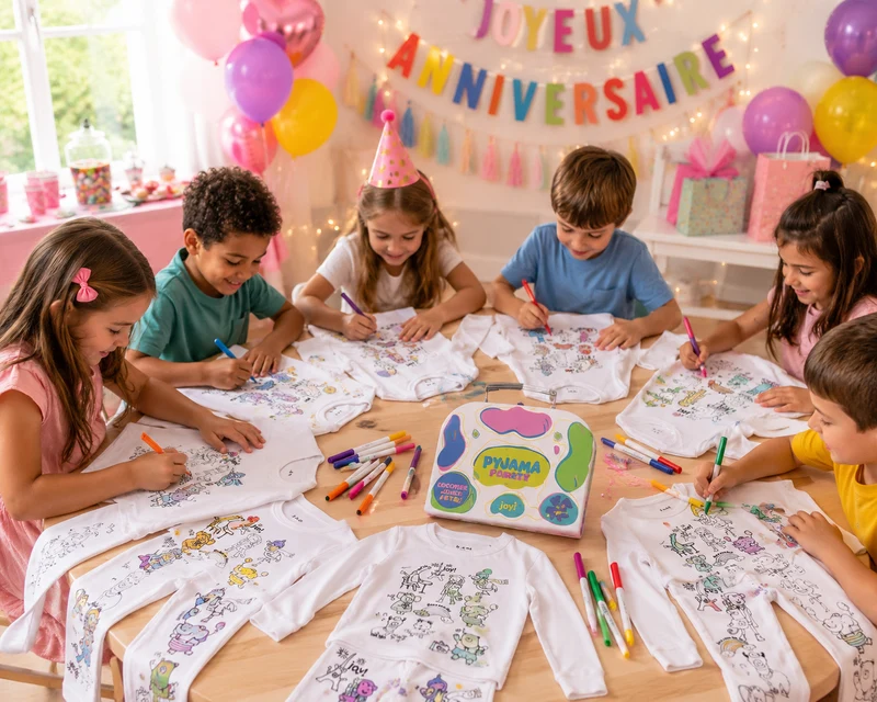 Kit Anniversaire Pyjama à Colorier Animaux Rigolos – Activité Créative Enfant