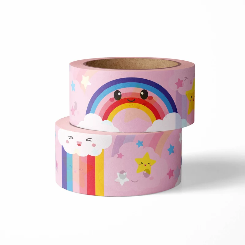 Washi Tape Arc-en-Ciel Nuage – Ruban Adhésif Kawaii Bullet Journal