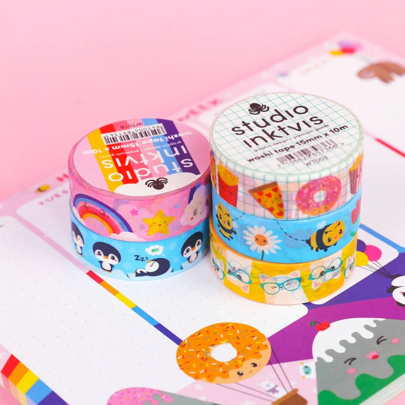 Washi Tape Arc-en-Ciel Nuage – Ruban Adhésif Kawaii Bullet Journal