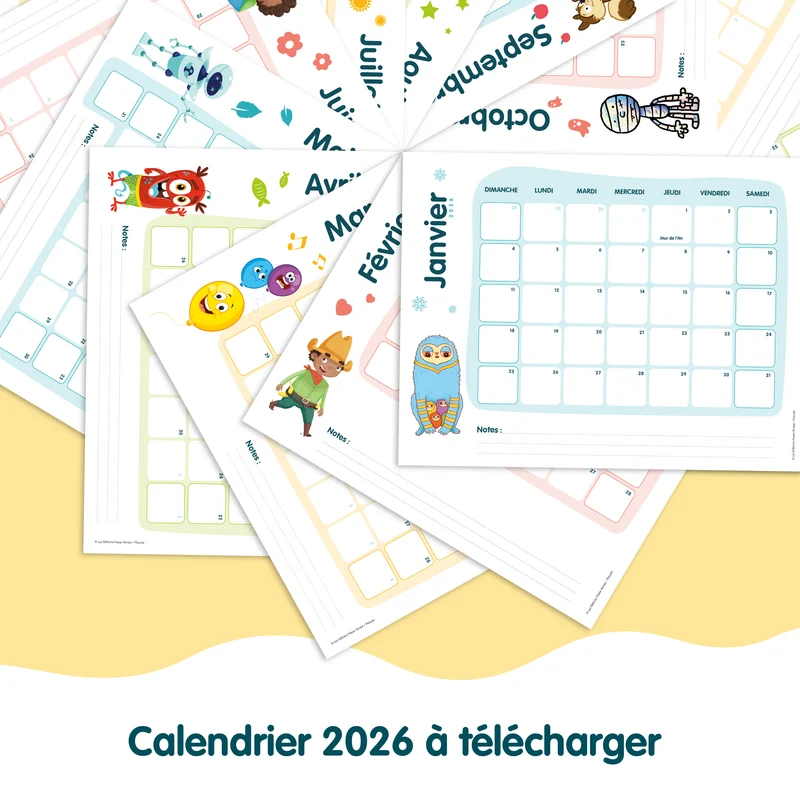 Calendrier mensuel 2026 - Pour les petits et les grands