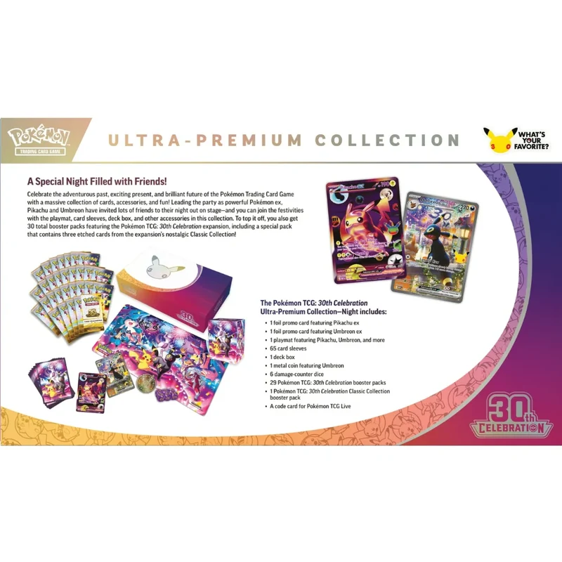 JCC POKÉMON : COLLECTION ULTRA PREMIUM 30E ANNIVERSAIRE « NUIT » - 6 NOVEMBRE - LIMITE DE 2 PAR COMMANDE [LIRE LA DESCRIPTION]