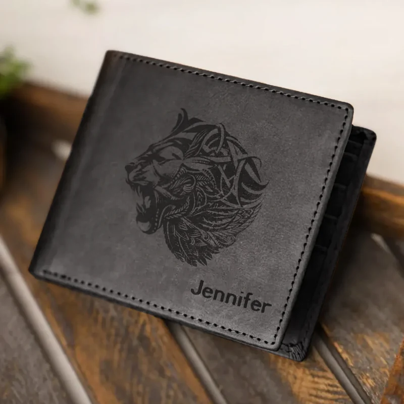 Portefeuille bifold en cuir noir avec protection RFID