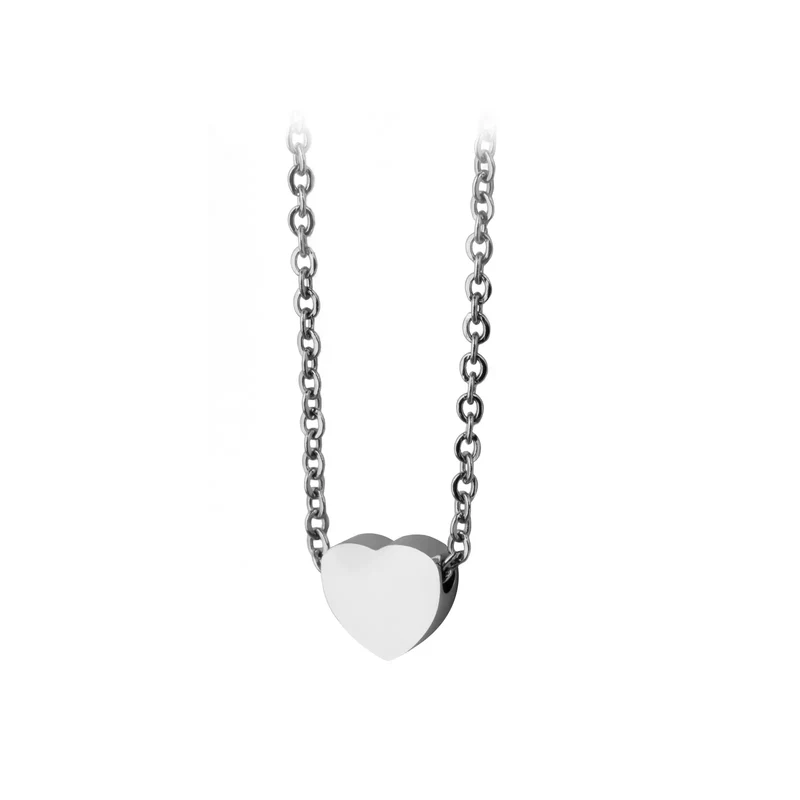 Collier cœur en acier inoxydable argenté (6 pcs)