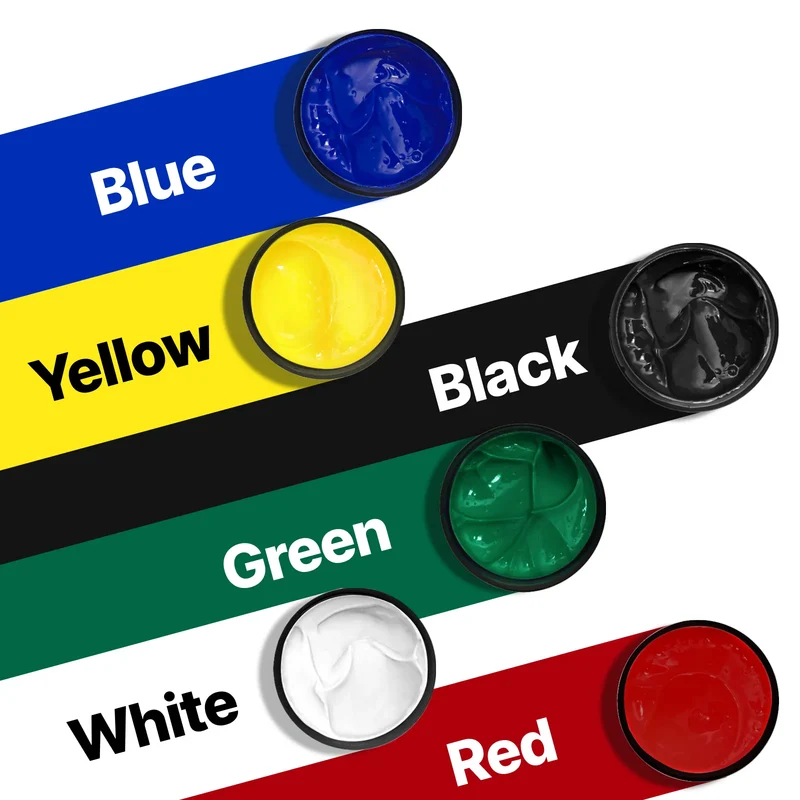 Set d'encres de sérigraphie UV couleurs de base (6 couleurs)