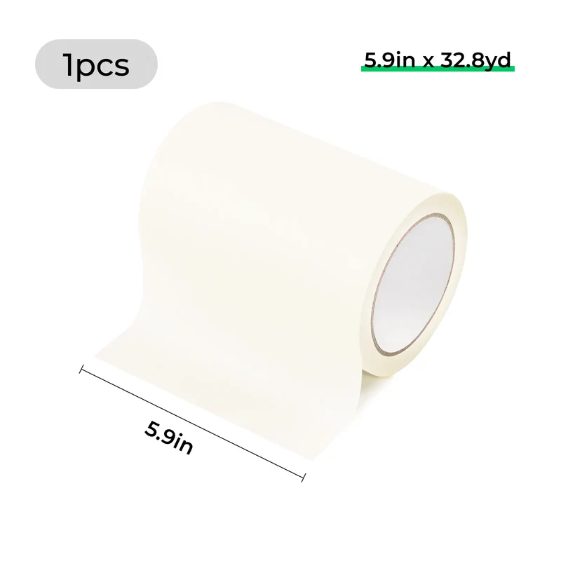 15 cm × 30 m Ruban de masquage beige et blanc