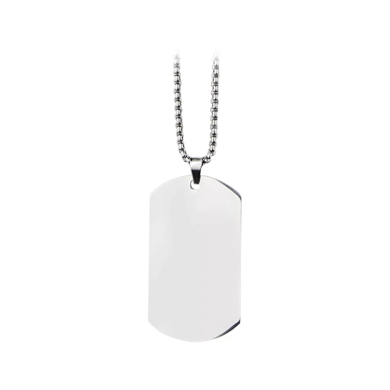 Collier pendentif militaire en acier inoxydable argenté (6 pièces)