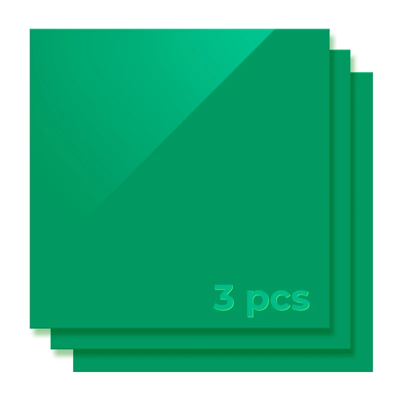 3 mm Feuille acrylique verte opaque brillante pour découpe laser diode (3 pièces)