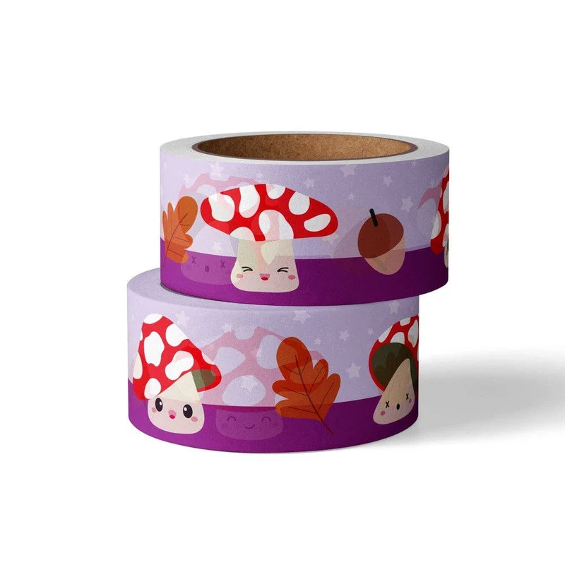 Washi Tape Champignons Automne – Ruban Adhésif Automnal Kawaii