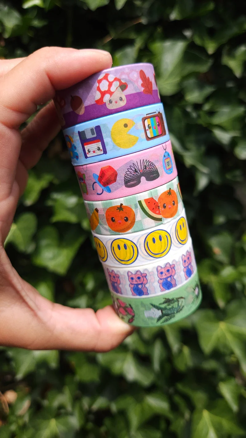 Washi Tape Champignons Automne – Ruban Adhésif Automnal Kawaii