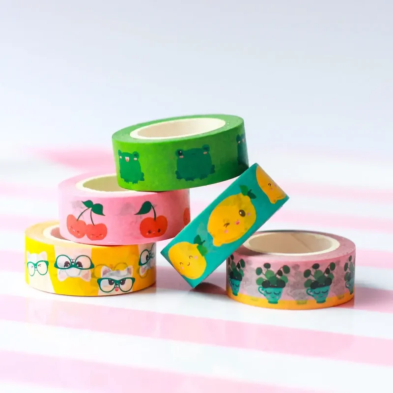 Washi Tape Cerises – Ruban Adhésif Kawaii Scrapbooking & Bullet Journal