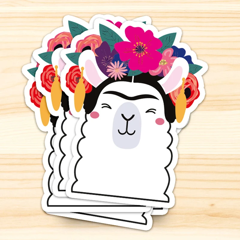 Sticker Lama Frida Kahlo – Autocollant Vinyle Kawaii & Artistique
