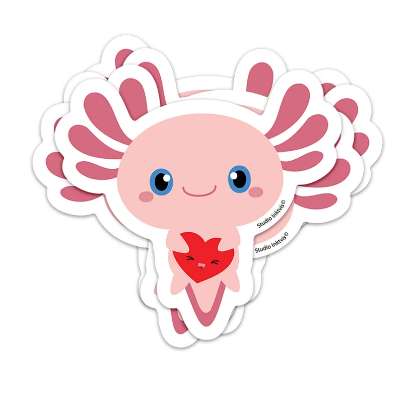 Sticker Axolotl Kawaii – Autocollant Vinyle Cute Résistant