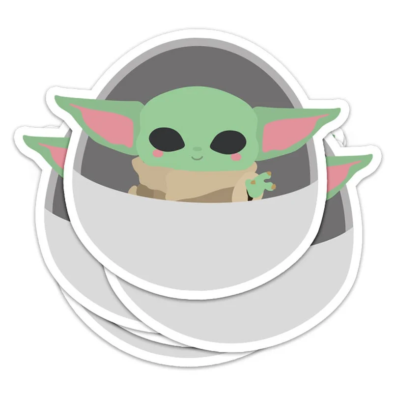 Sticker Baby Yoda Grogu Star Wars – Autocollant Kawaii Mandalorian