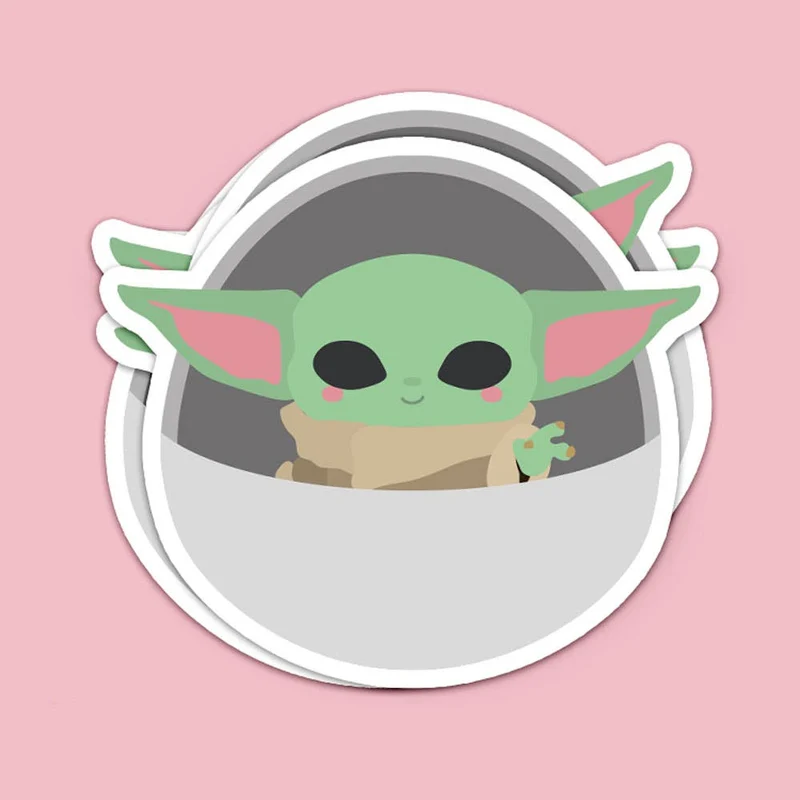 Sticker Baby Yoda Grogu Star Wars – Autocollant Kawaii Mandalorian