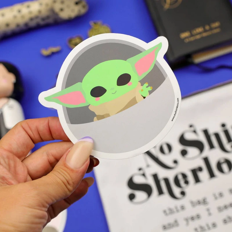 Sticker Baby Yoda Grogu Star Wars – Autocollant Kawaii Mandalorian