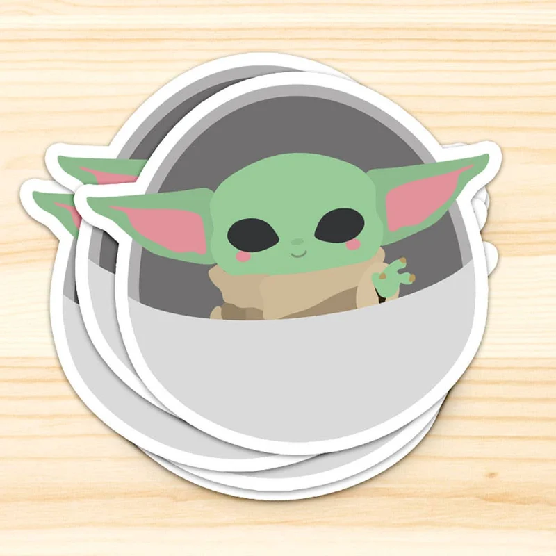 Sticker Baby Yoda Grogu Star Wars – Autocollant Kawaii Mandalorian