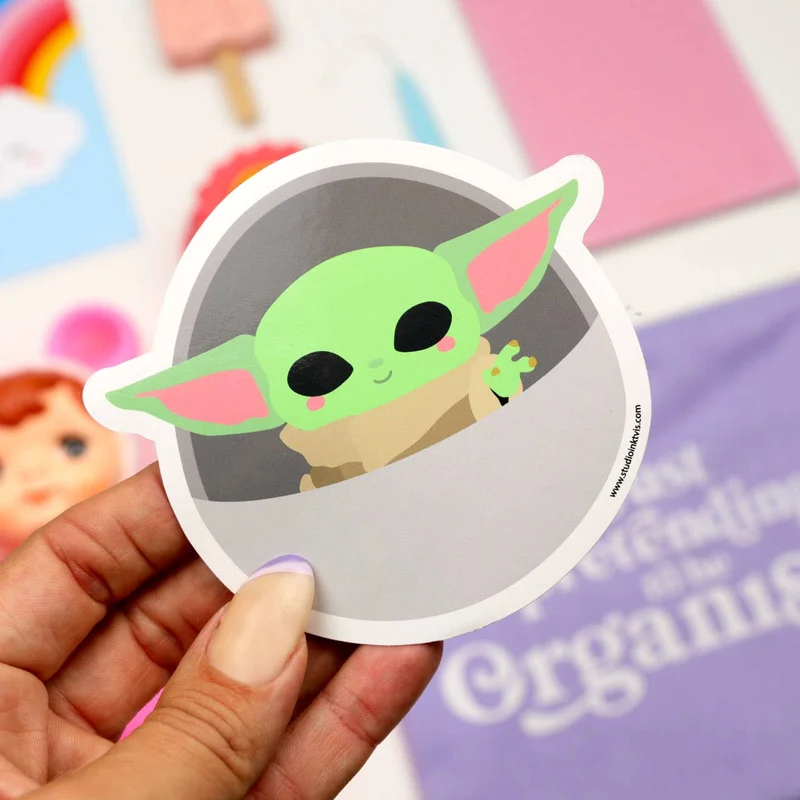 Sticker Baby Yoda Grogu Star Wars – Autocollant Kawaii Mandalorian