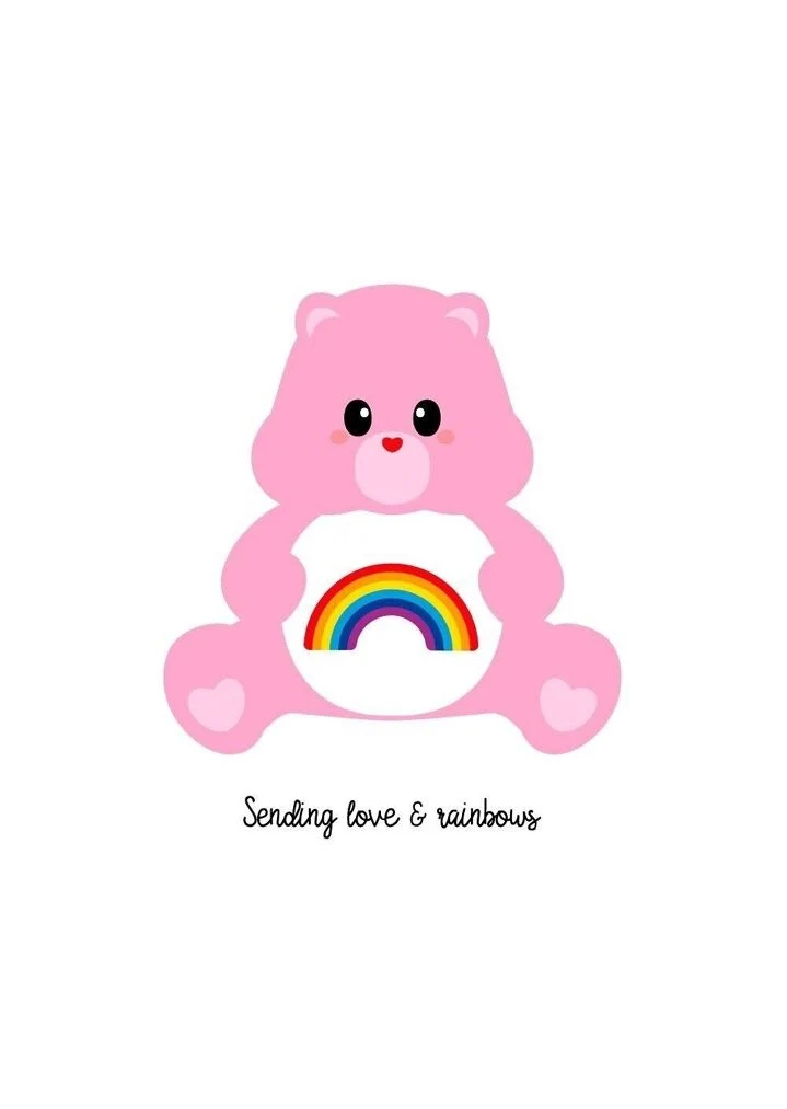 Carte postale Care Bears Amour & Arc-en-ciel – Bisounours Love & Rainbow A6
