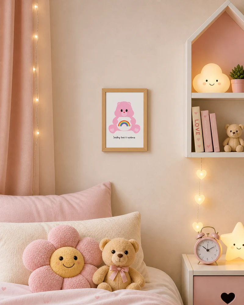 Carte postale Care Bears Amour & Arc-en-ciel – Bisounours Love & Rainbow A6
