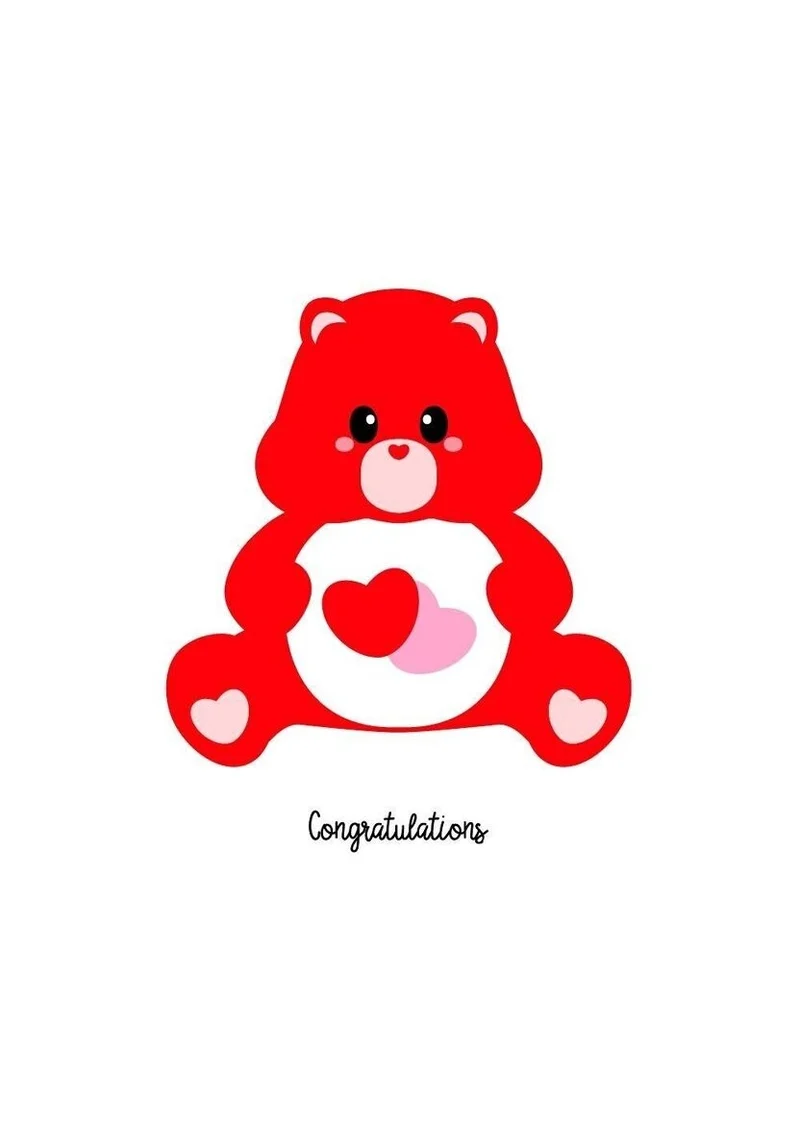 Carte postale Care Bears Amour & Félicitations – Bisounours Love A6