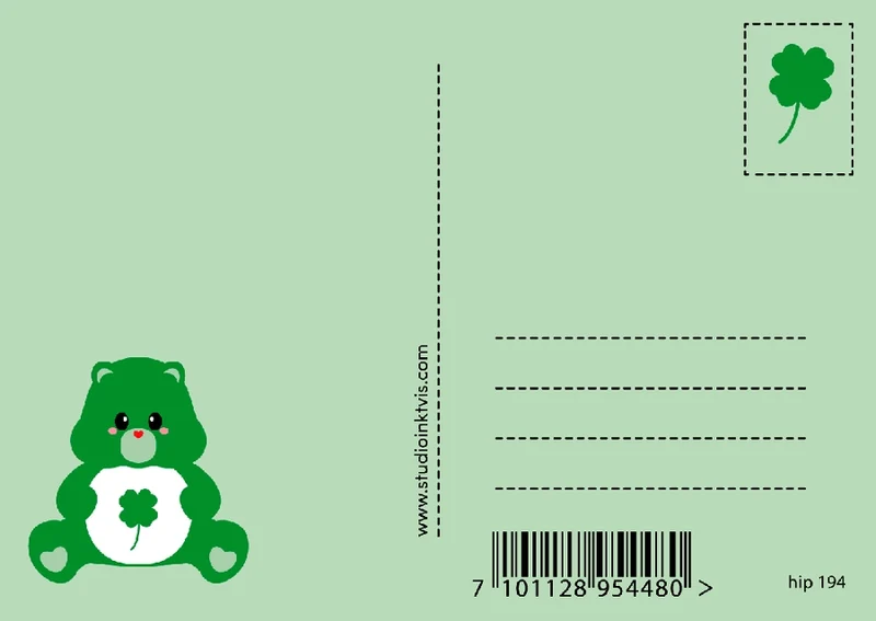 Carte postale Care Bears Bonne Chance – Bisounours Good Luck A6