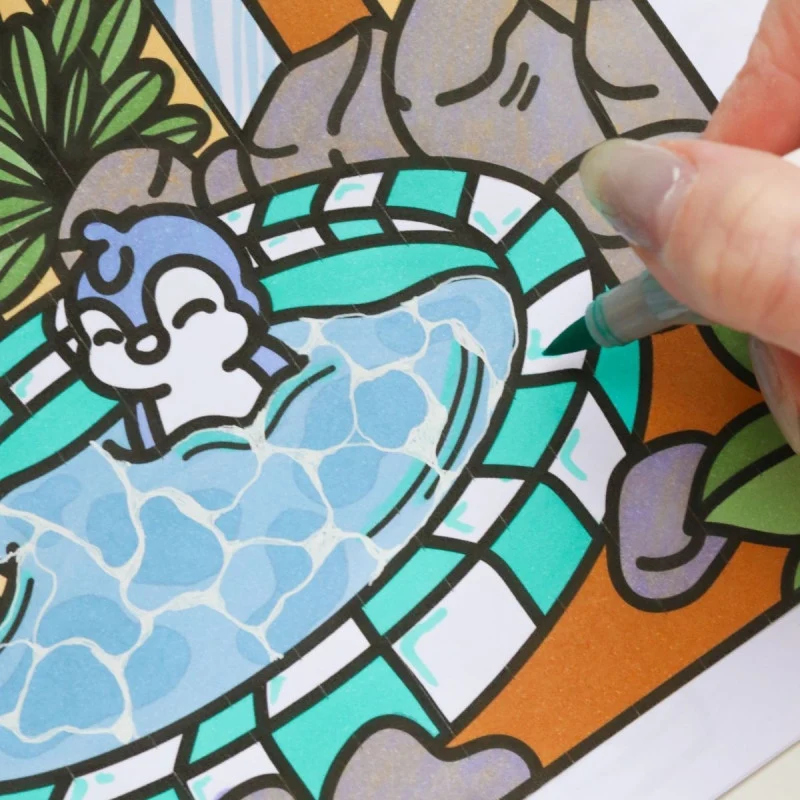 Kit DIY Mon Carnet de Coloriage Détente – Kawaii & Mandala avec 8 Feutres Alcool | La Petite Épicerie
