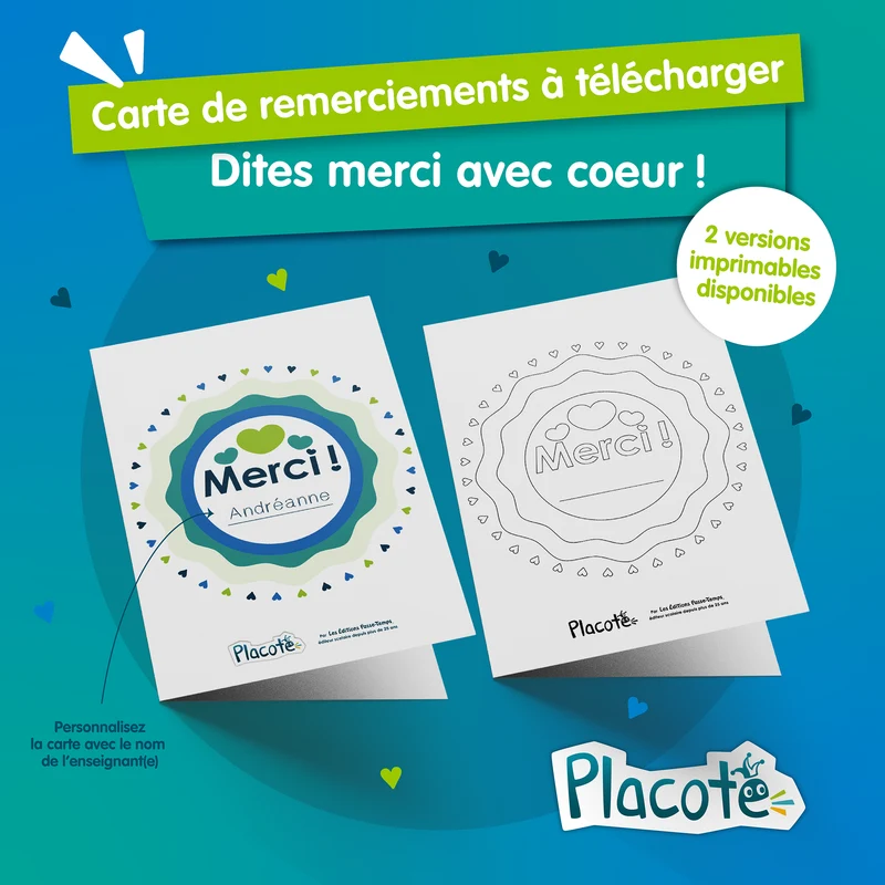 Carte de remerciements - Semaine des enseignant(e)s 2023
