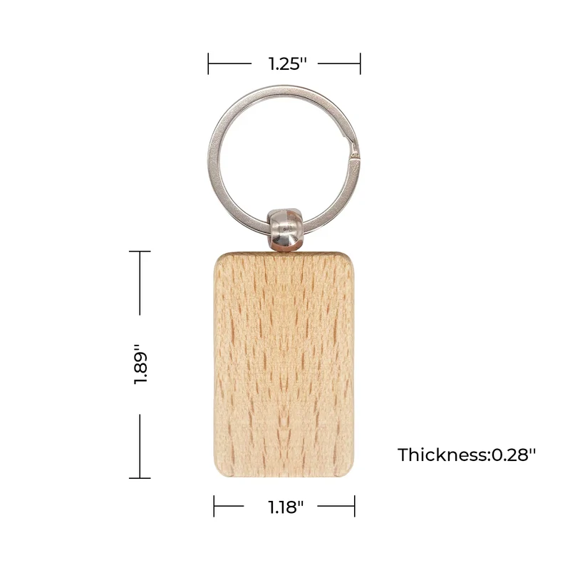 Porte-clés en bois (10 pièces)