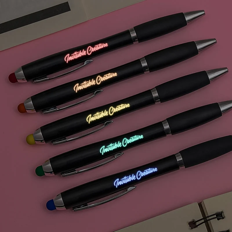 Stylos à bille avec lumières LED multicolores (10 pièces)