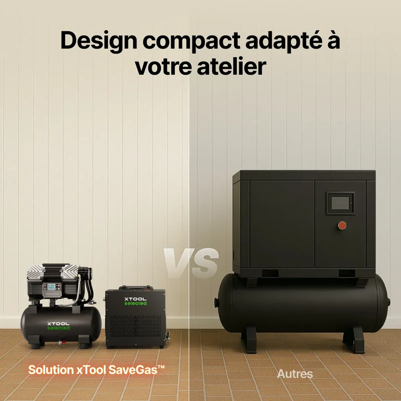 Compresseur d'air et Sécheur d'air sélectionnés par xTool