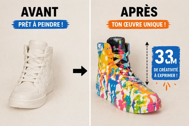 Kit anniversaire DIY Pouring Art Sneakers – Lot de 4 à 14 figurines à peindre