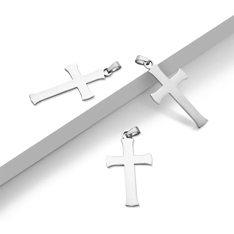 Pendentif croix en acier inoxydable (10 pièces)
