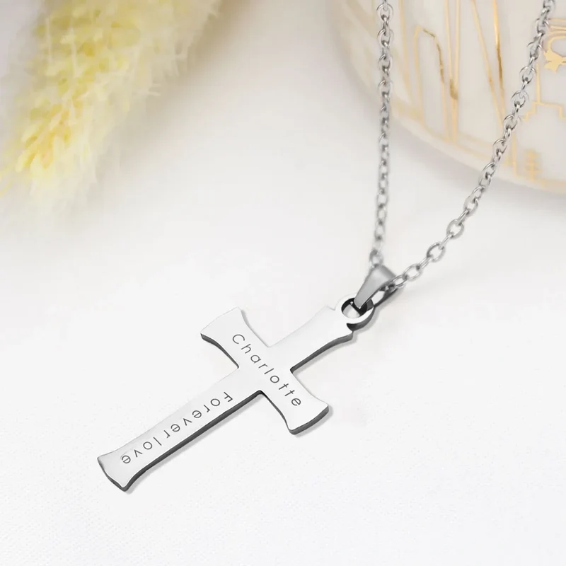 Pendentif croix en acier inoxydable (10 pièces)