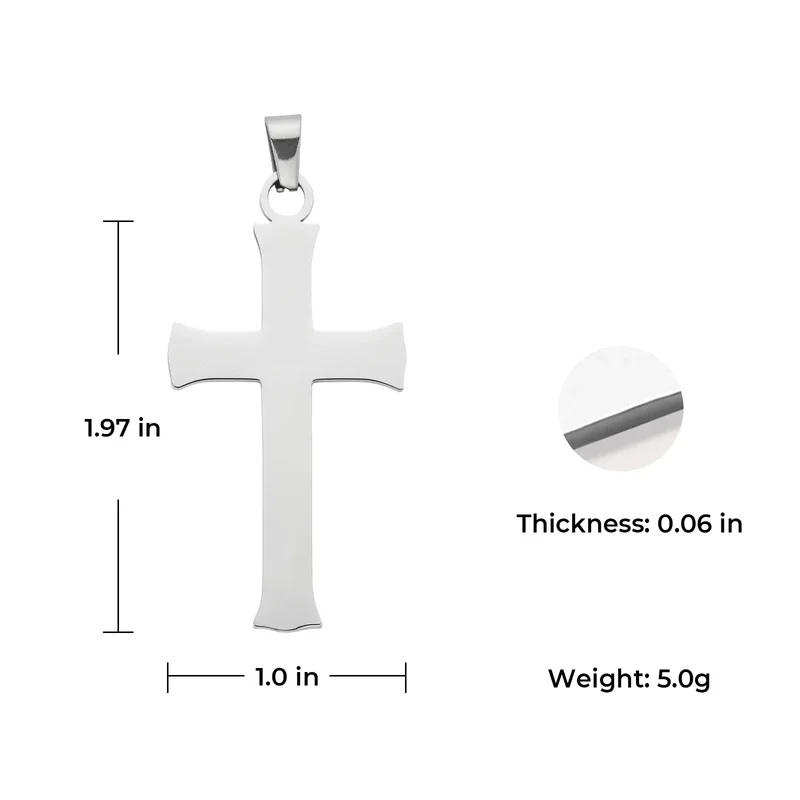 Pendentif croix en acier inoxydable (10 pièces)