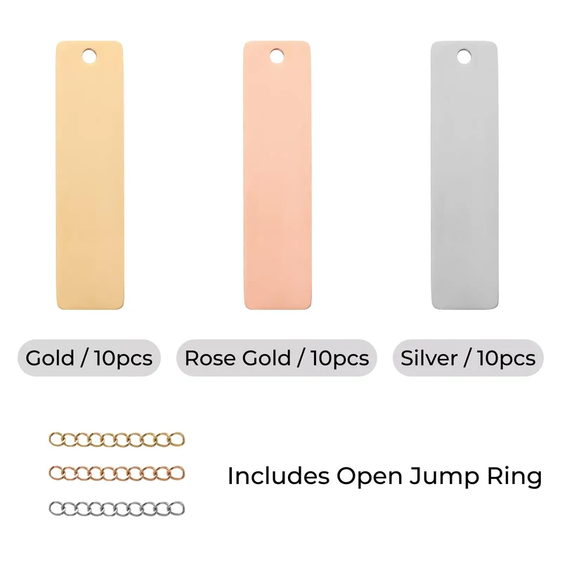 Pendentif barre en acier inoxydable (30 pièces)
