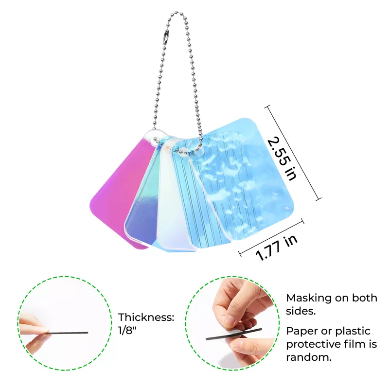 Échantillon de feuilles d'acrylique irisé 3 mm (5 pièces)
