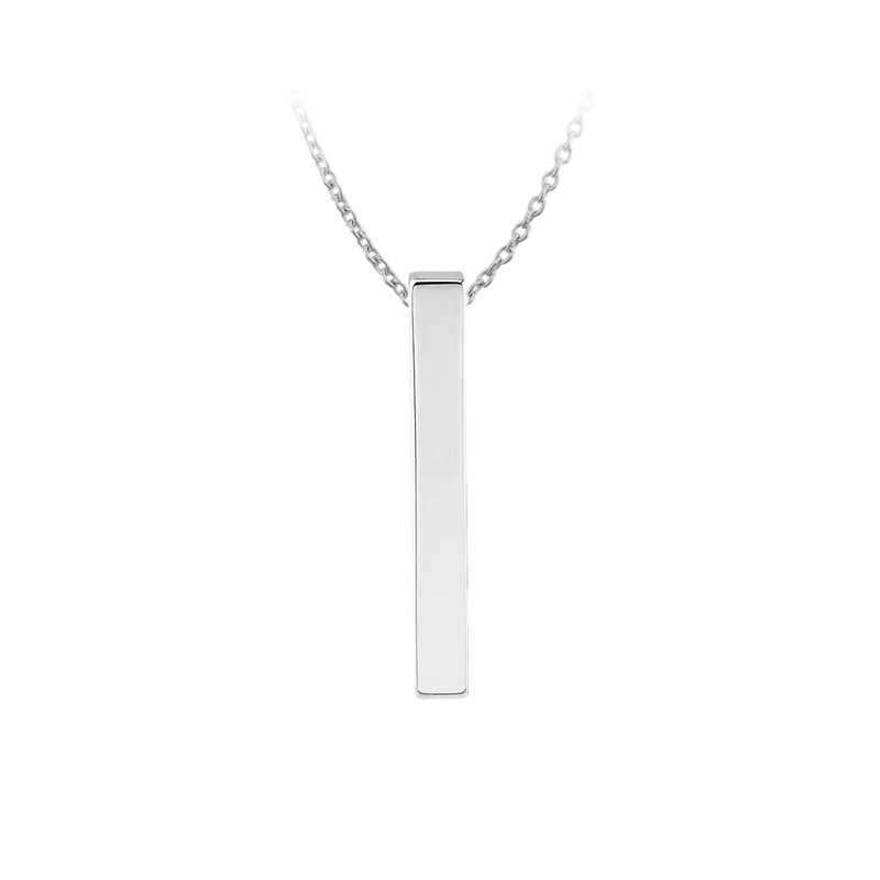 Collier barre verticale en acier inoxydable argenté (6 pièces)