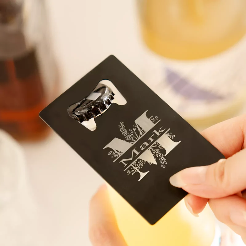 Ouvre-bouteille carte de crédit noire (10 pièces)