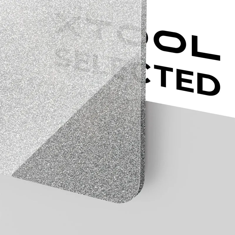 Feuille d'acrylique opaque brillante pailletée argent 3 mm (3 pièces)