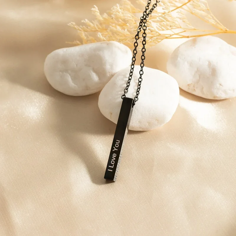 Collier barre verticale en acier inoxydable noir (6 pièces)